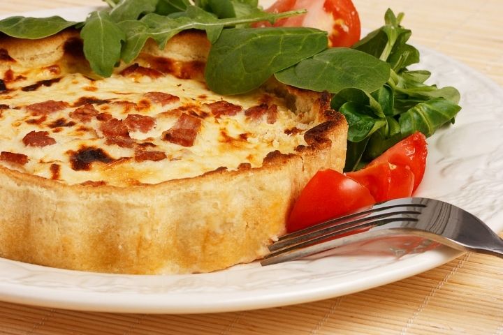 balsamic fig & bacon quiche