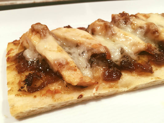 balsamic fig jam flatbread with duck confit