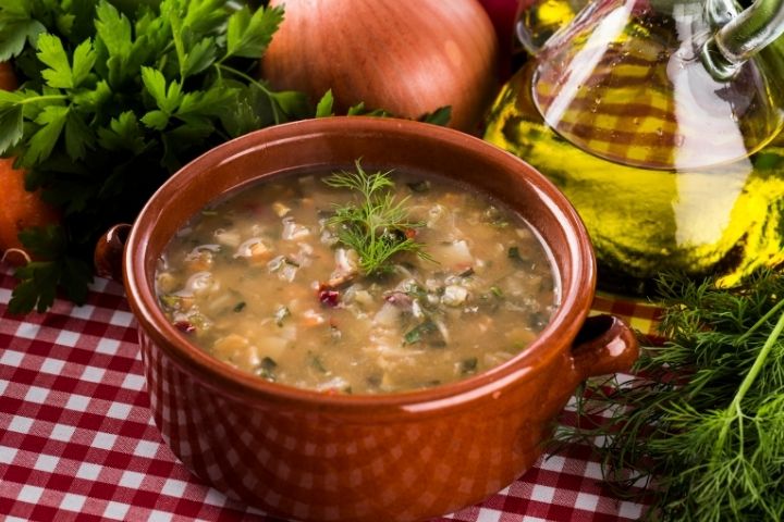 hearty roasted eggplant and vegetable soup