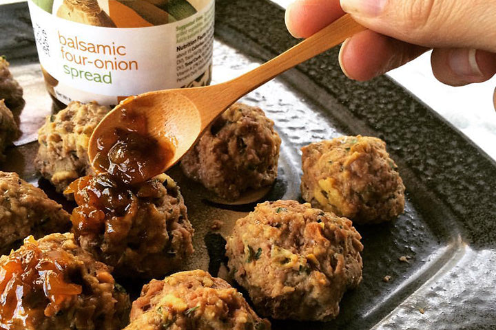 dolly's delicious caramelized onion meatballs