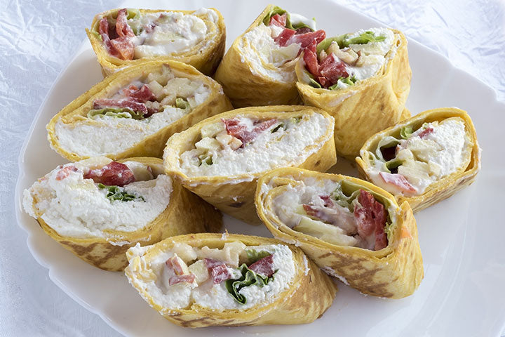 tart cherry and blue cheese tortilla rollups